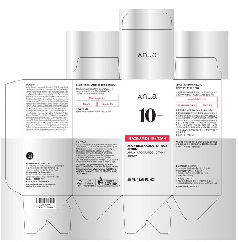 Anua Niacinamide 10%  +  TXA 4 Serum 30 ML