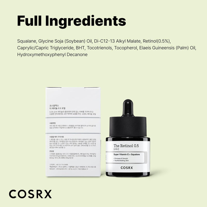 COSRX Retinol 0.5 Oil, Anti-aging Serum with 0.5%